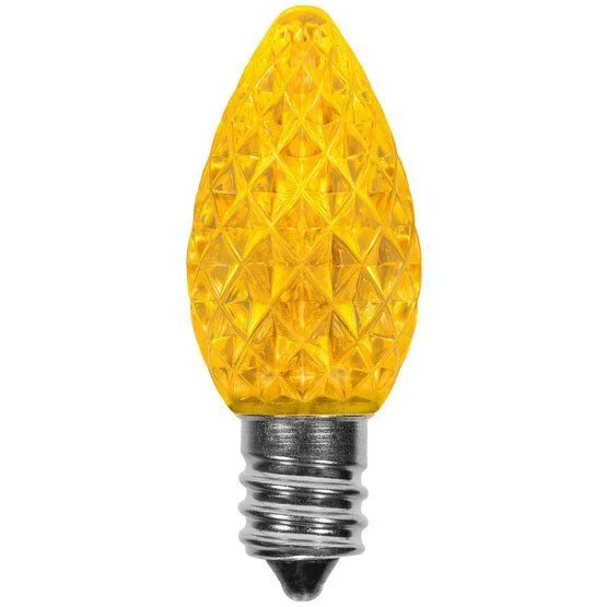 Christmas Toy Workshop Yellow C7 Crystal Cut LED Light Bulbs - 25/BX