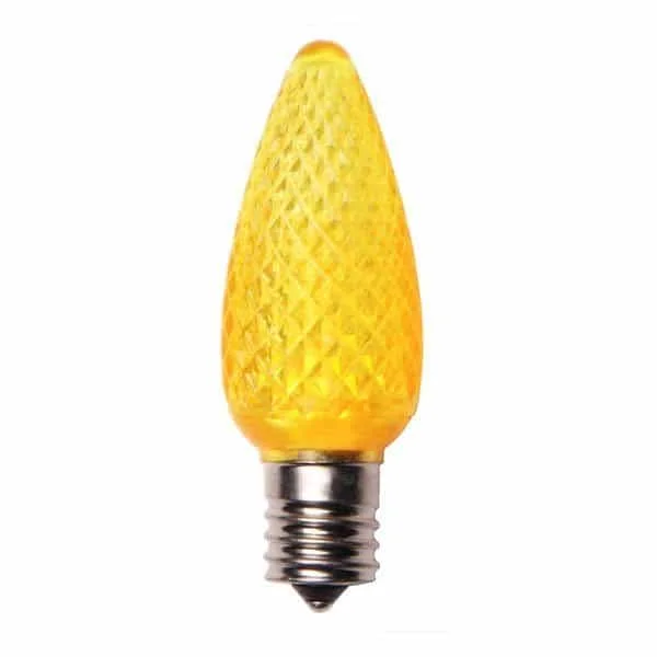 Christmas Gift Wrapping Ideas Yellow C9 Crystal Cut LED Light Bulbs - 25/BX