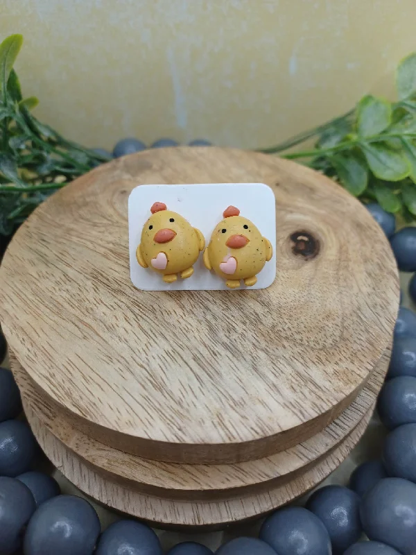 Christmas Joyful Vibes Yellow Chicken Earrings
