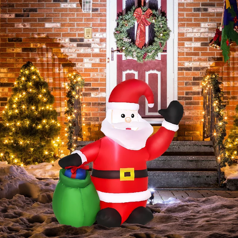 Christmas Cozy Sweaters Christmas Time Inflatable Blow up Christmas Santa Claus 120cm LED