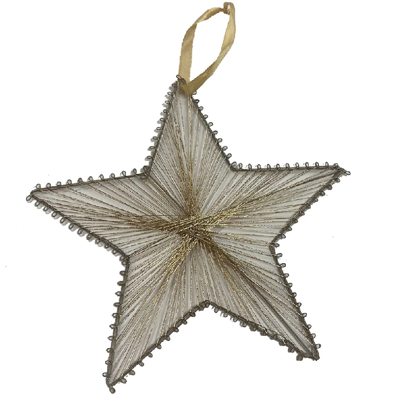 Christmas Baking Fun 10" Wire/String Star Ornament - Gold