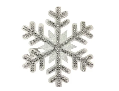 Christmas Holiday Traditions 15" White & Silver Snowflake Ornament Set Of 2