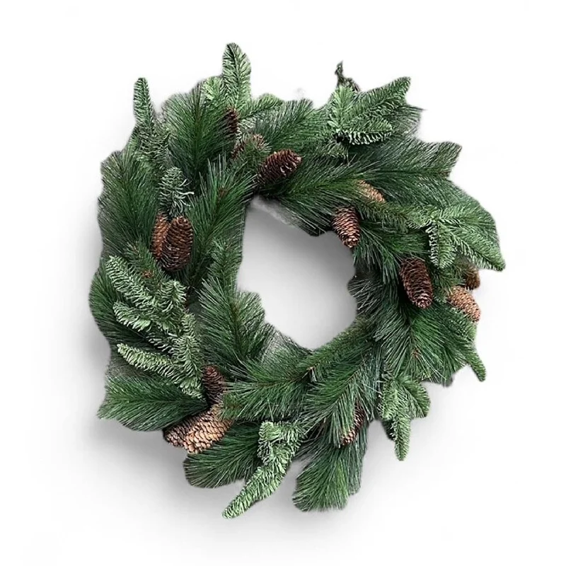 Pine Silk Wreath with Pinecones - 24''