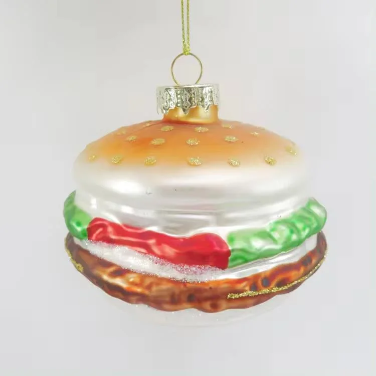Christmas Magical Night 2.5" Hamburger Glass Ornament Set Of 6