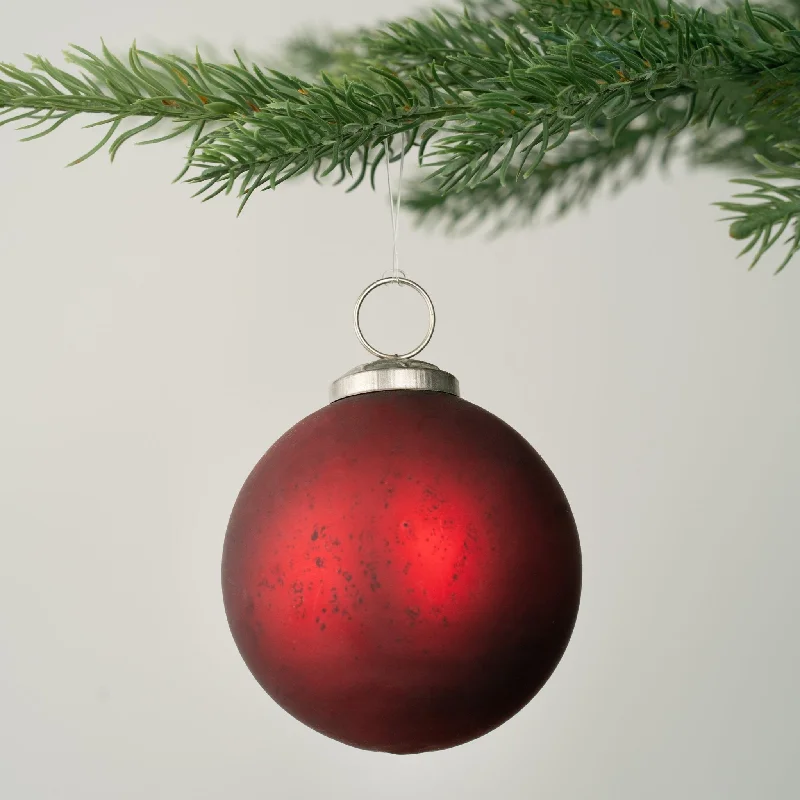 Christmas Winter Forest Ruby Red Festive Ball Ornament