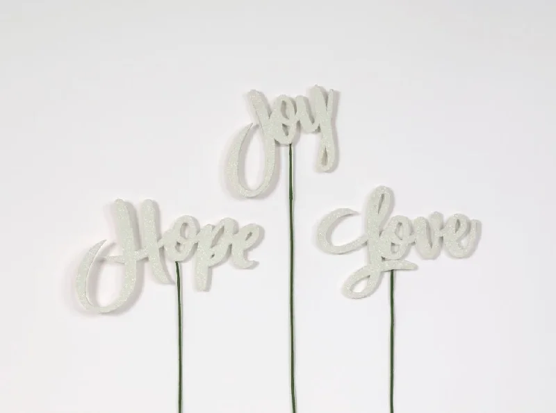 Christmas Warm Glow 3 Asst Glitter Foam Pick "Hope"