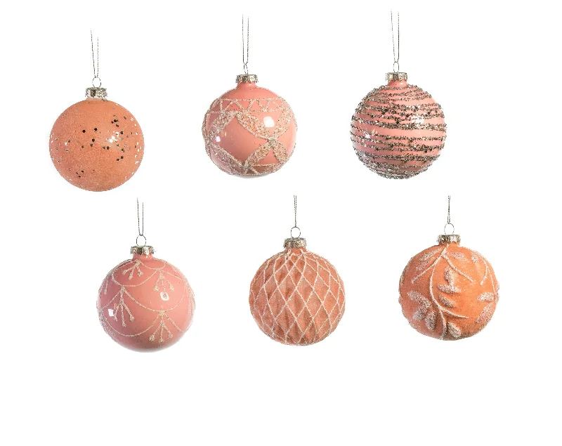 Christmas Gift Wrapping Ideas 3" Pink Glass Assorted Ball Set Of 24