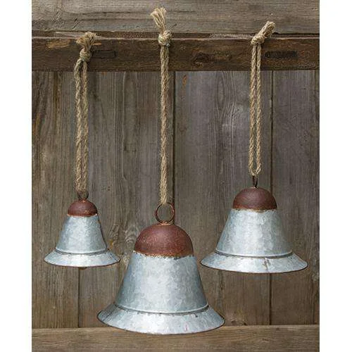 Christmas Carol Singing 3/Set, Galvanized Raya Bells