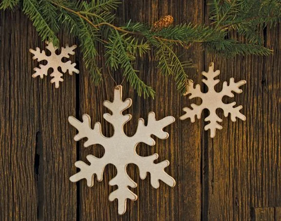 Christmas Classic Holiday Songs 3/Set, Wooden Snowflakes