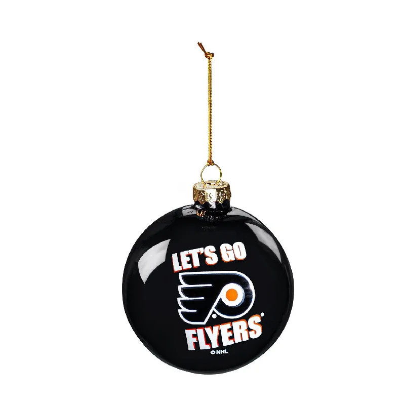 Christmas Snowfall Scene Blown Glass Ornament, Philadelphia Flyers,3ot4370bgo