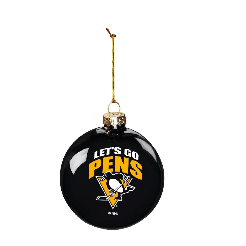 Christmas Family Gathering Blown Glass Ornament, Pittsburgh Penguins,3ot4372bgo