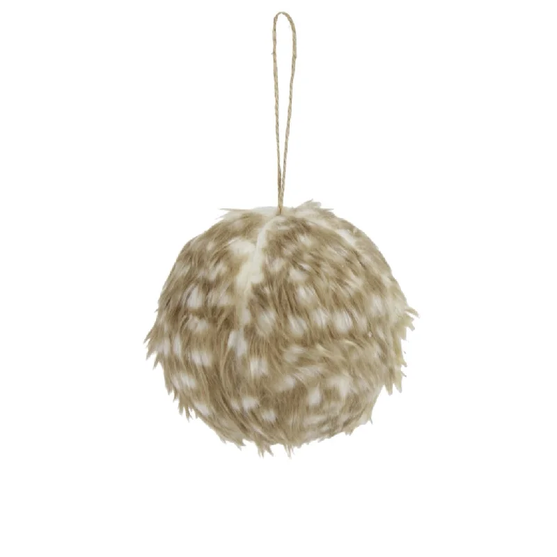 Christmas White Wonderland 4" Faux Fur Ball Ornament