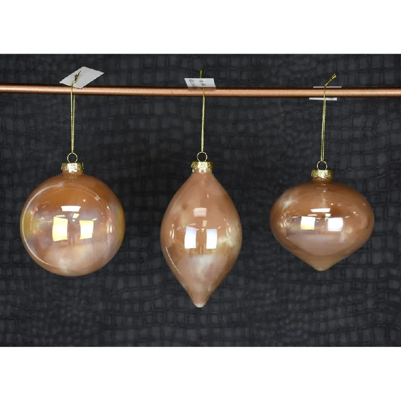 Christmas Gift Exchange Ideas 4 in Glass Marbleized Ornament - Mocha
