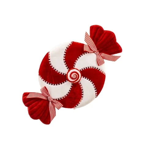 Christmas Glittering Stars 17" Peppermint Candy Ornament Set of 2