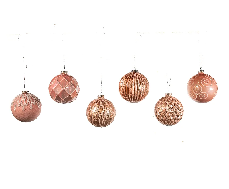 Christmas Santa Surprise 4" Pink Decorative Ball Set Of 12
