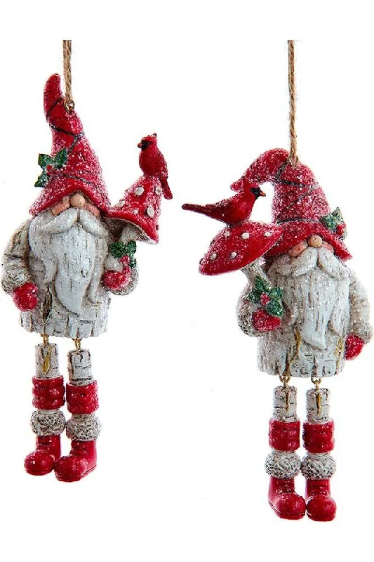 Christmas Winter Nights Magic 5" Birch Berries Gnome With Dangle Legs Ornament