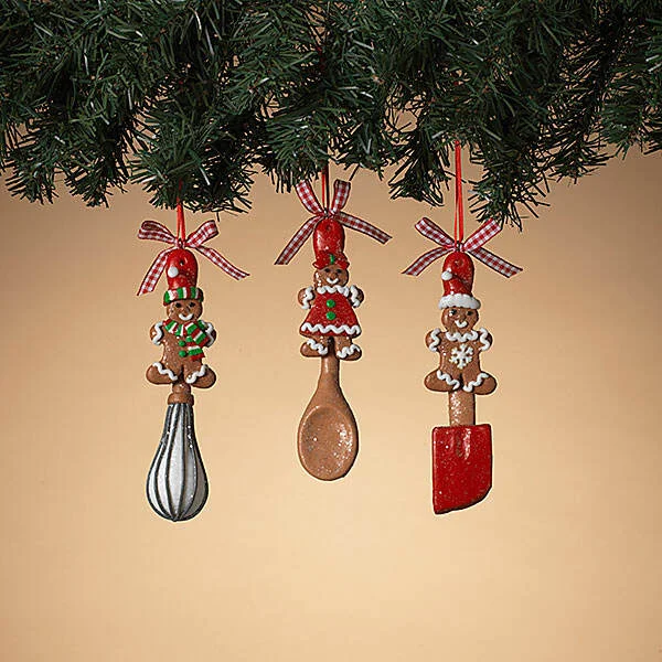 Christmas Beautiful Wreath 5" Dough Utensil Assorted Ornament Set Of 12