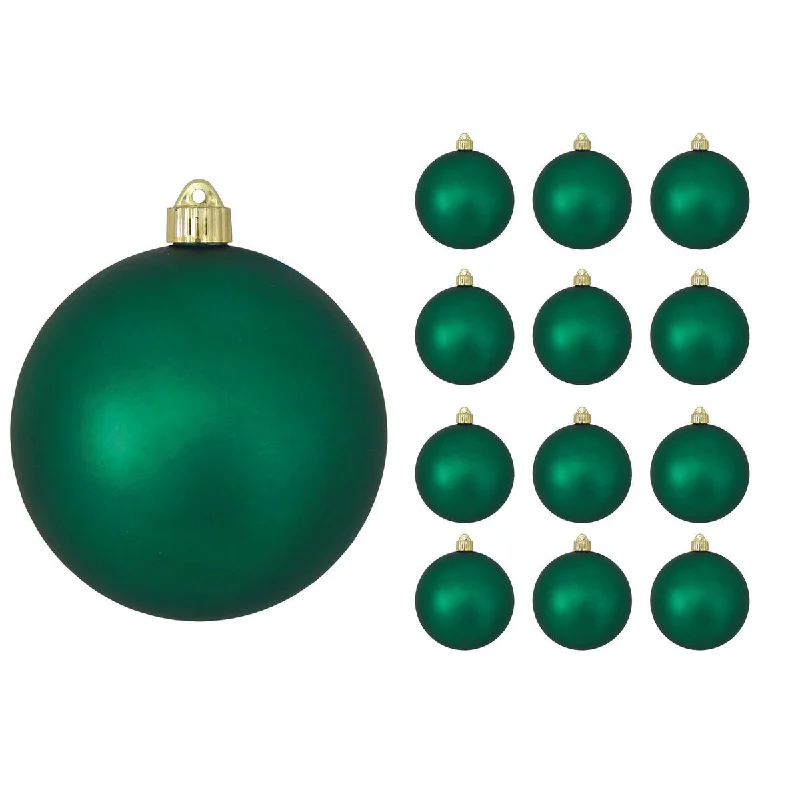 Christmas Fireplace Cozy 6" Shamrock Green Matte Ball Set Of 8