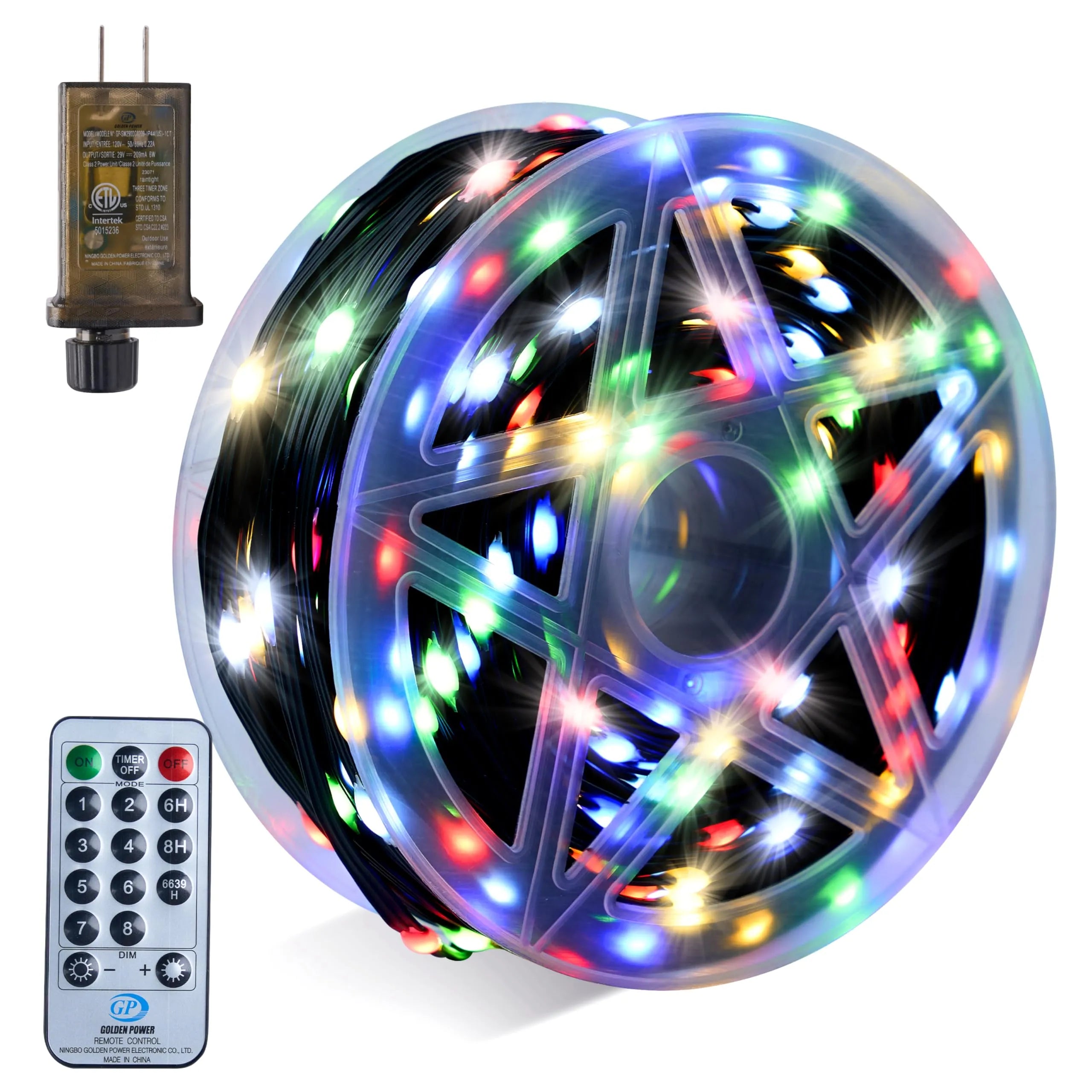 Christmas Tree Angel 600 LED Multicolor Christmas String Lights with Reel and 8 Modes Timer Christmas Tree Angel 600 LED Multicolor Christmas String Lights with Reel and 8 Modes Timer