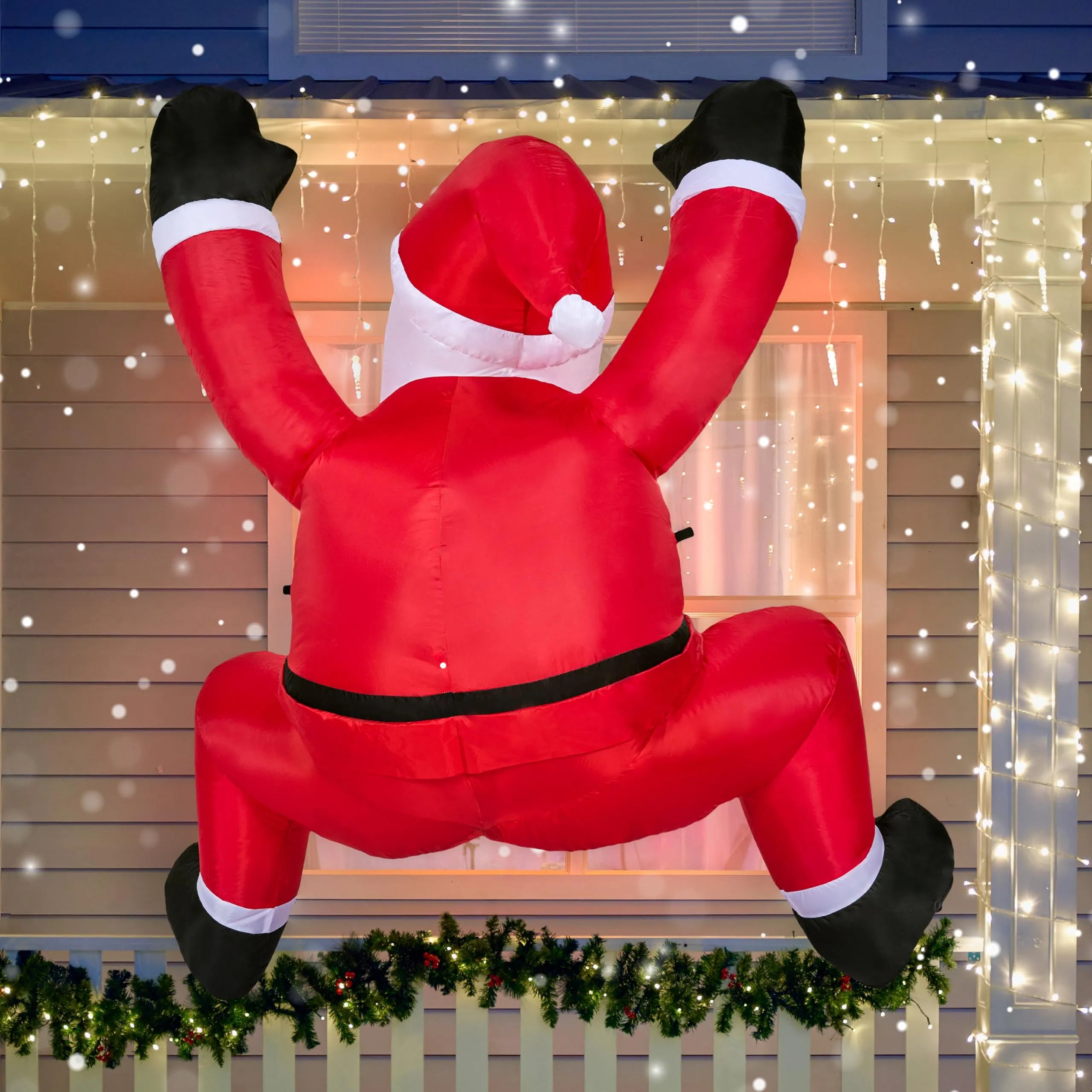 Christmas Magical Scenery 6ft Hanging Christmas Inflatable Climbing Santa with Build-in LED Christmas Magical Scenery 6ft Hanging Christmas Inflatable Climbing Santa with Build-in LED