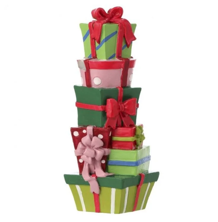 Christmas Reindeer Sleigh 7" Multicolor Gift Package Stack Ornament