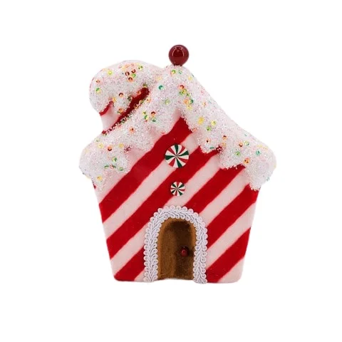 Christmas Joyful Celebration 7" Peppermint Candy Gingerbread House Ornament Set Of 4