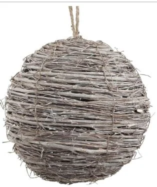 Christmas Home Decorations 7" Twig Ball Ornament Set Of 2