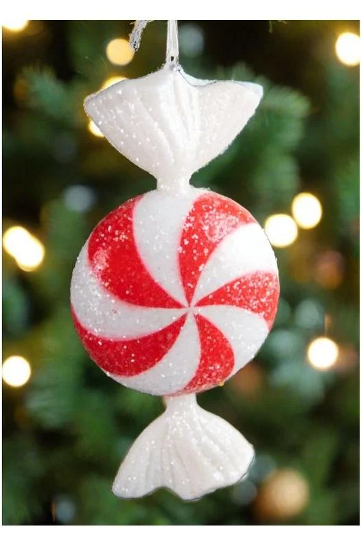 Christmas Cozy Sweaters 8" Acrylic Wrapped Peppermint Candy Ornament