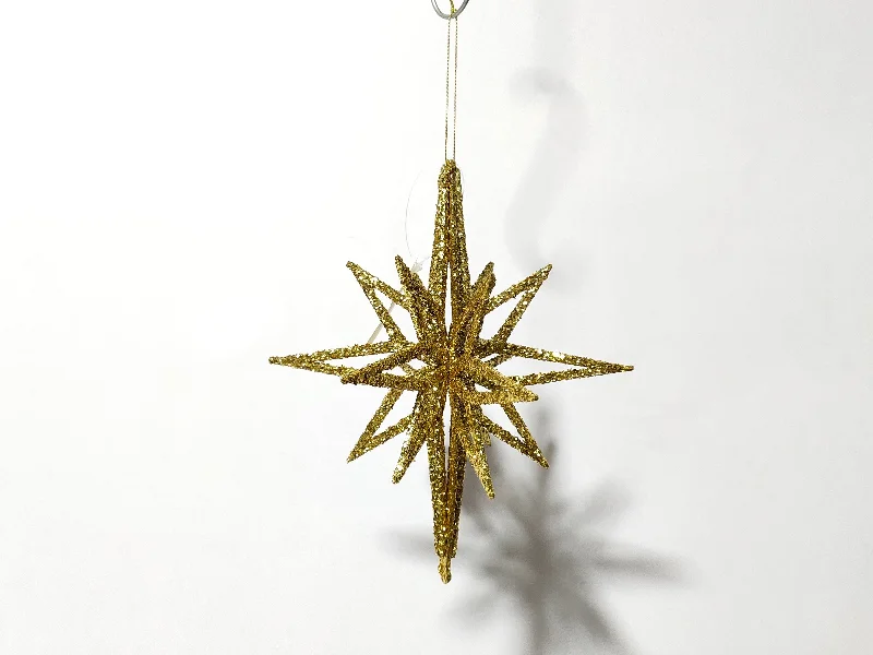 Christmas Classic Traditions 8" Glitter 3D Star Ornament Set Of 6