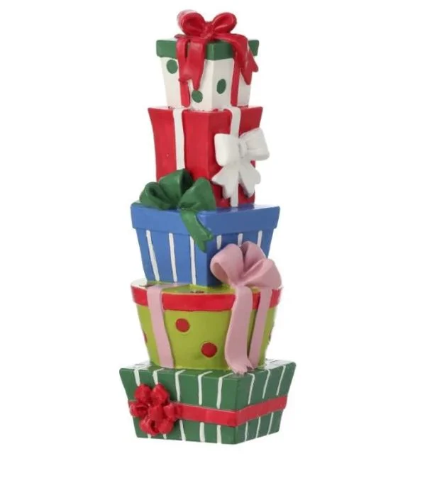 Christmas Midnight Feast 8" Multicolor Gift Package Stack Ornament