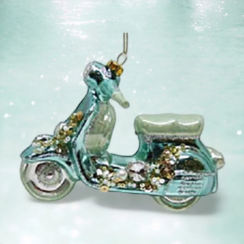 8" Teal Pearl Scooter Ornament