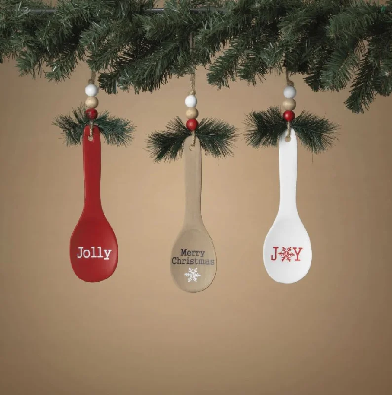 Christmas Handmade Crafts 9" Holiday Spoons Assorted Set Of 3
