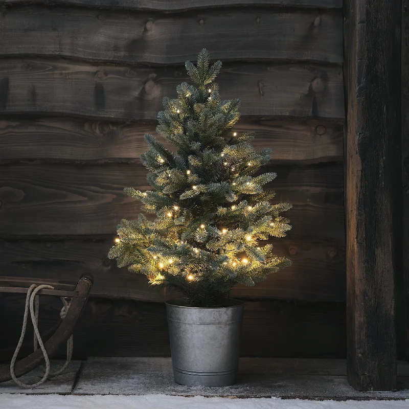 Christmas Holiday Table 90cm Pre Lit Potted Outdoor Christmas Tree