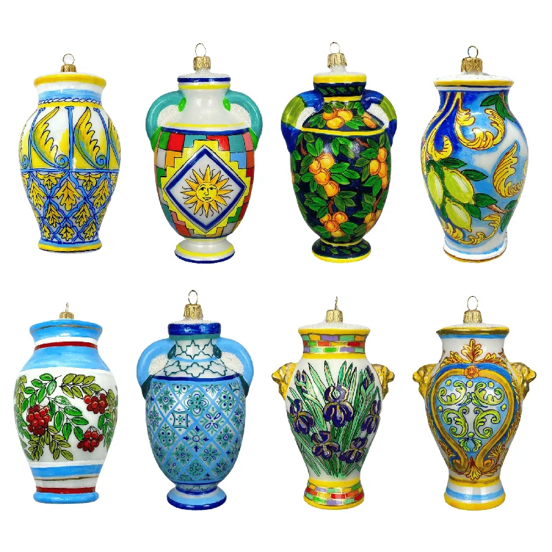 Christmas Wooden Decor Amalfi Coast Blown Glass Christmas Ornament Bundle