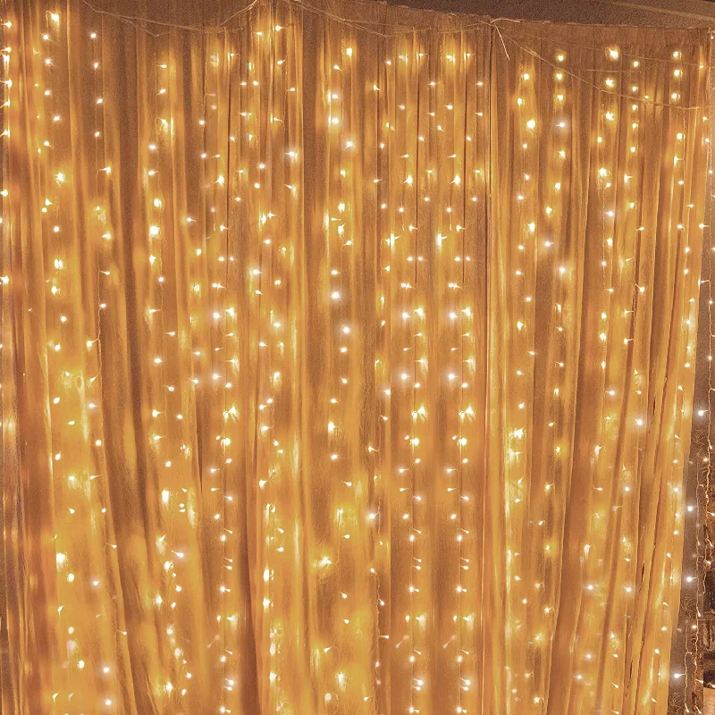 Christmas Candle Warmth 300 LED Window Curtain String Light - Warm White