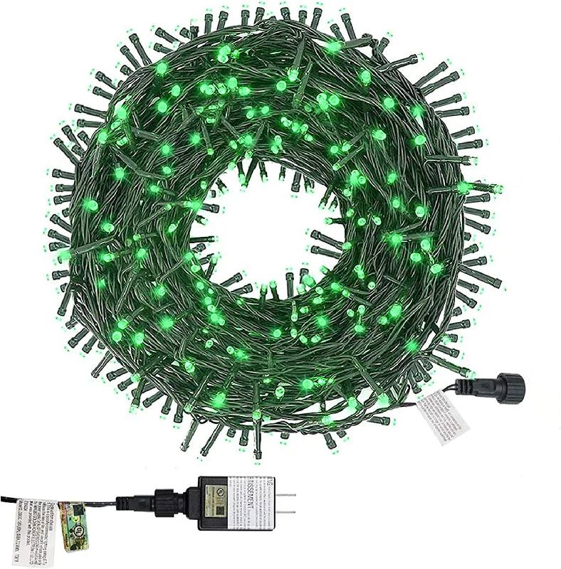 Christmas Fireplace Ambience 200 LED 66ft Christmas Fairy String Lights - 8 Lighting Modes - Plug-in - Green - 1 Pack