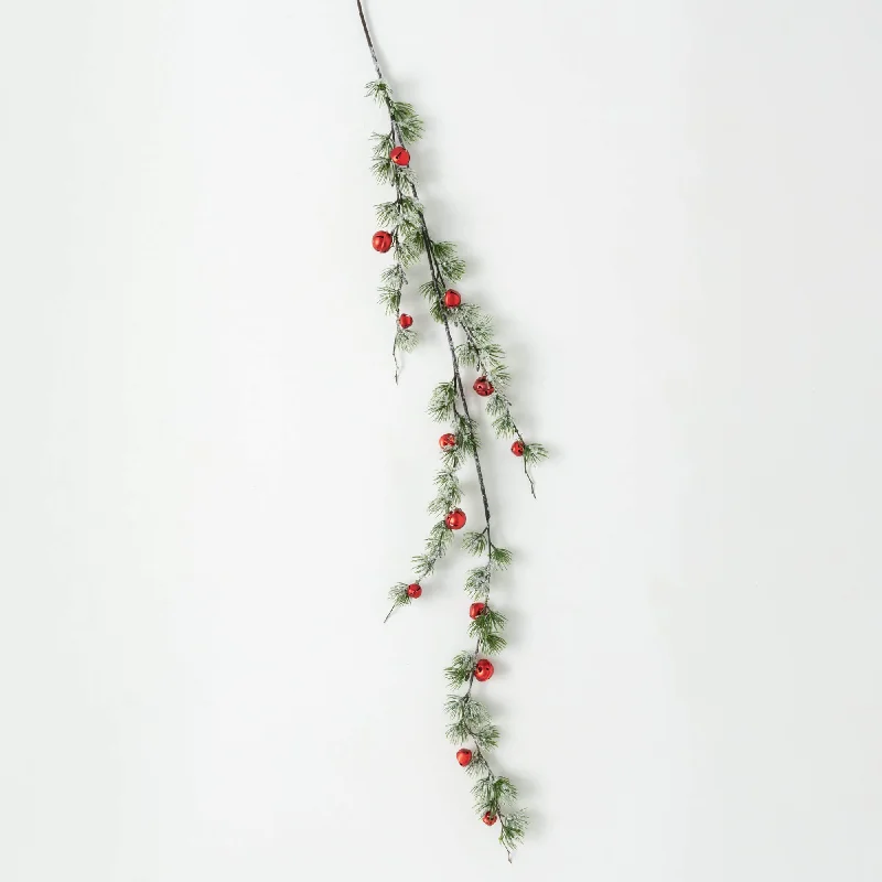 Red Jingle Bell Pine Garland