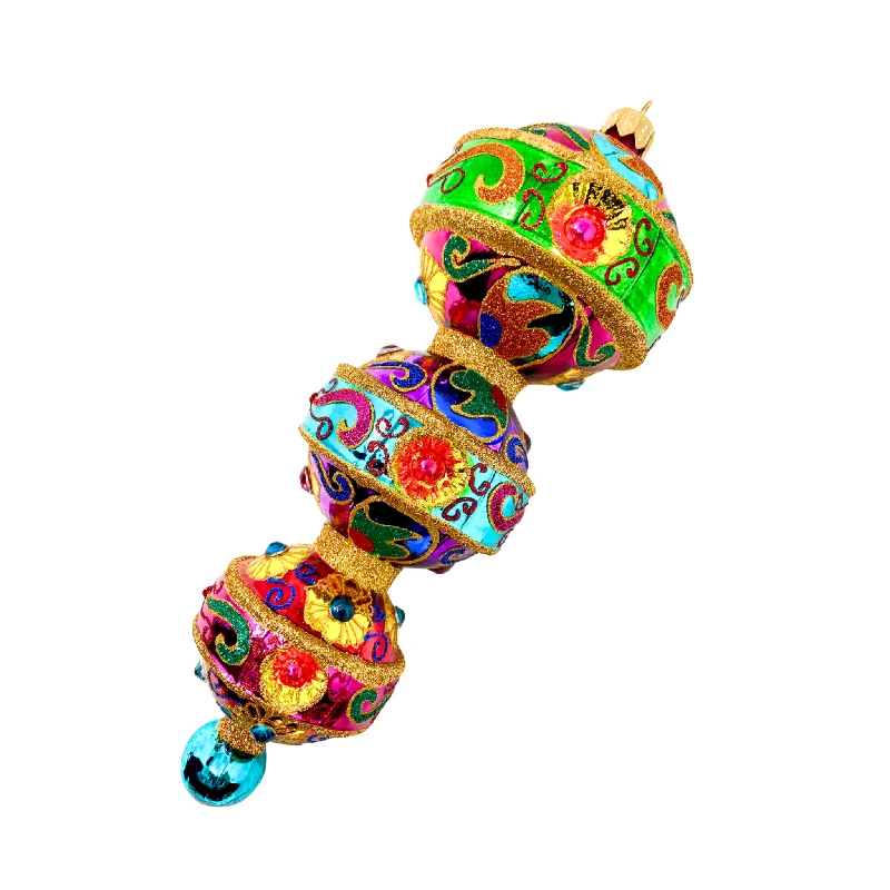 Christmas Holiday Greetings Bella Italiano Blown Glass Christmas Ornament