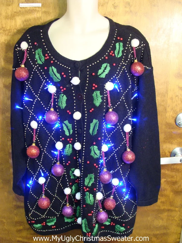 Christmas Joyful Laughter Best Big Man or Wm Light Up Ugly Xmas Sweater