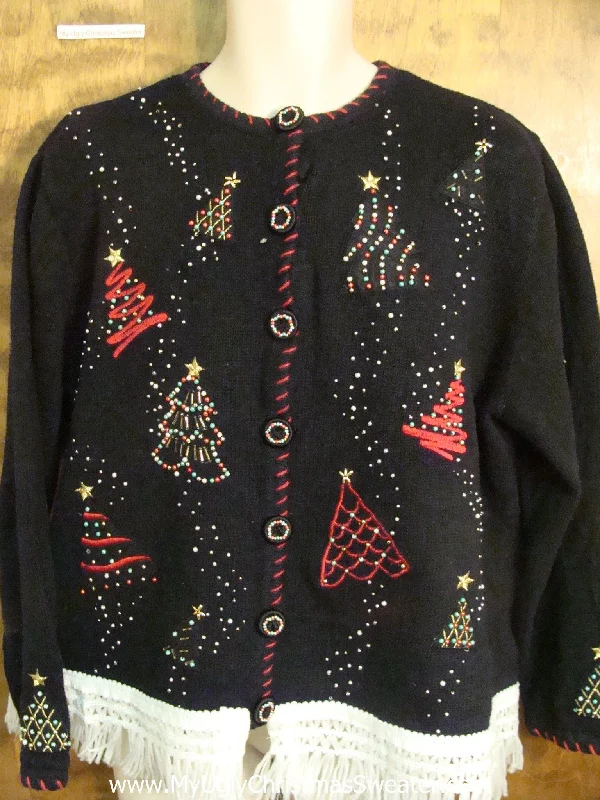 Christmas White Snow Bling Xmas Tree Ugly Christmas Jumper
