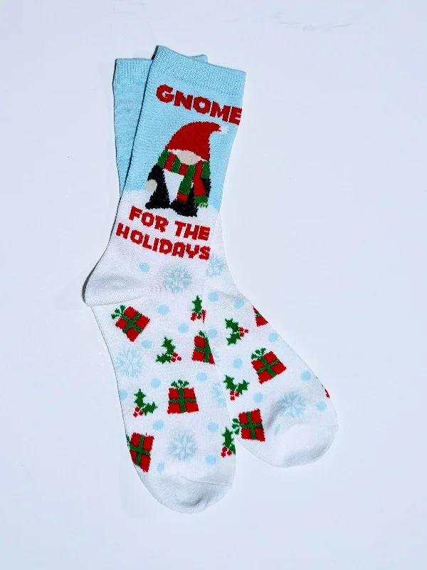 Christmas Gifting Joy Gnome for the Holidays Crew Socks