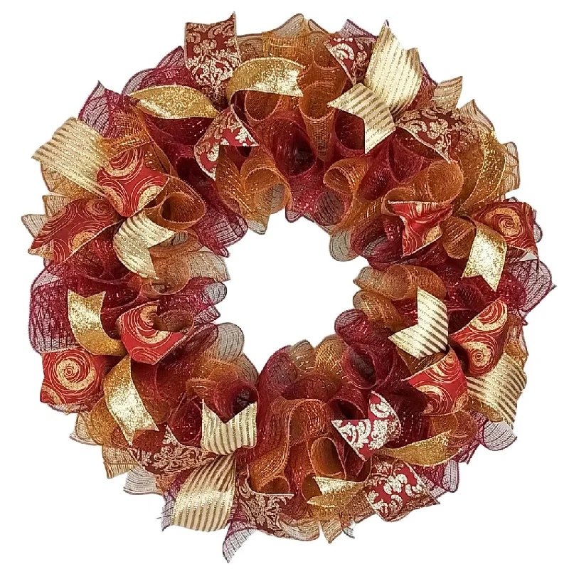 Christmas Classic Traditions Burgundy and Gold Holiday Wreath | Elegant Christmas Door Decor Christmas Classic Traditions Burgundy and Gold Holiday Wreath | Elegant Christmas Door Decor