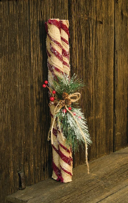 Burlap Peppermint Sticks