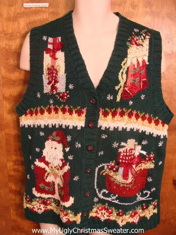 Christmas Classic Festivities Busy Santa Funny Christmas Sweater Vest