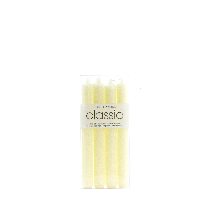 Christmas Evergreen Trees 4pcs 20cm Ivory Candle