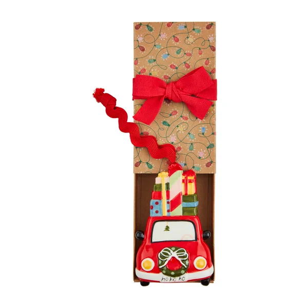 Christmas White Wonderland Car Boxed Ceramic Ornament