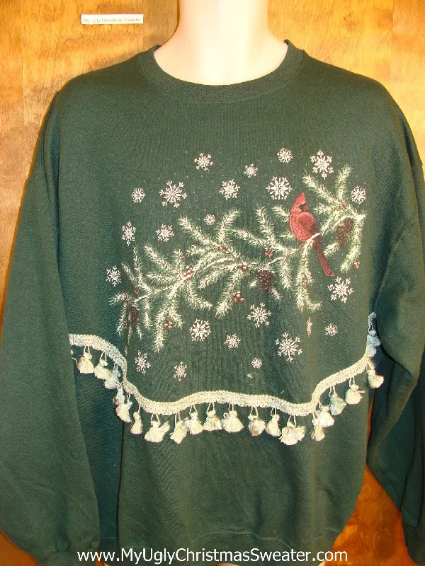 Christmas Festive Wrapping Cardinal in Winter Funny Christmas Sweatshirt