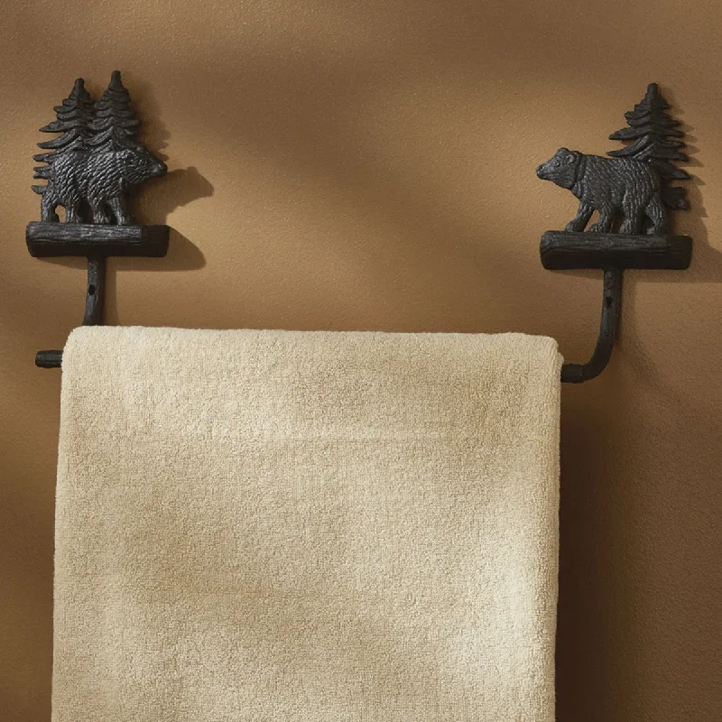 Cast Black Bear Towel Bar - 16" Park Designs