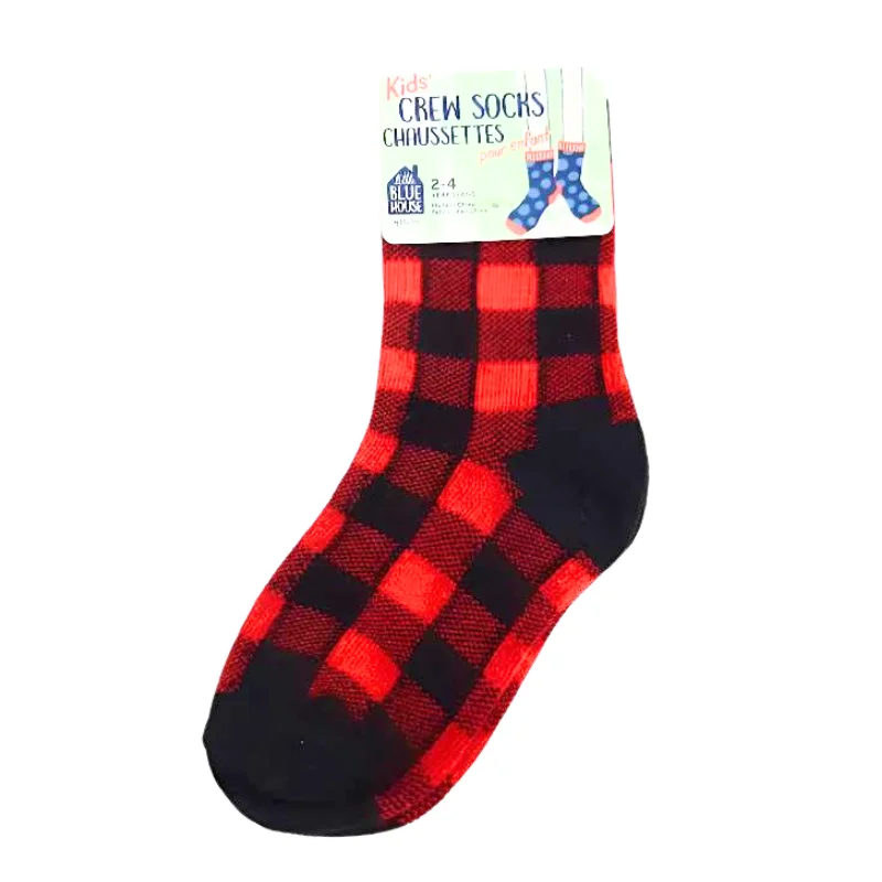 Christmas Joyful Celebration Children's Socks  Christmas Socks  Buffalo    Plaid  2-4yr