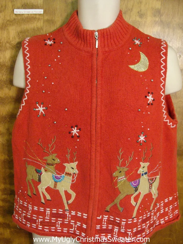 Christmas Garland Designs Christmas Eve Reindeer Funny Christmas Sweater Vest